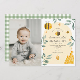 Sucré comme peut être 1er anniversaire Invitation