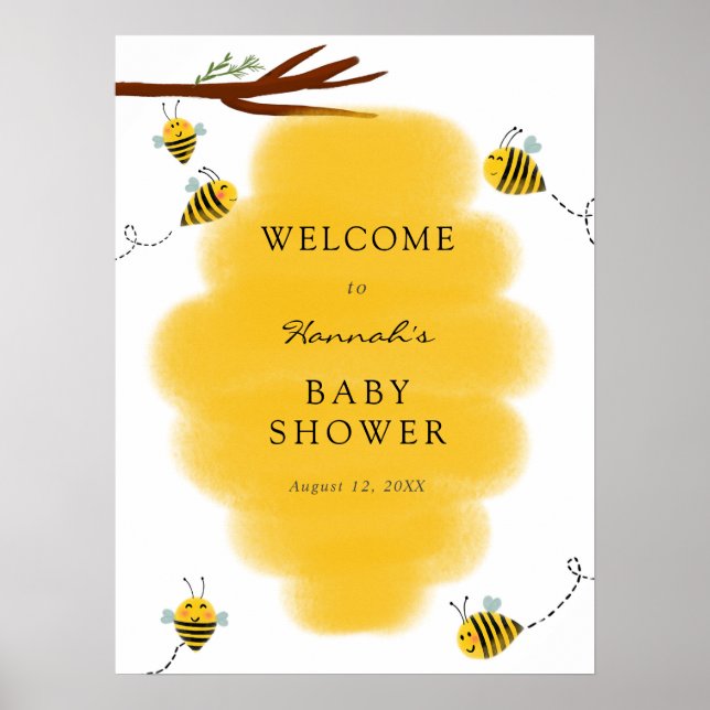 Sucré comme peut être Baby shower Affiche de bienv (Devant)