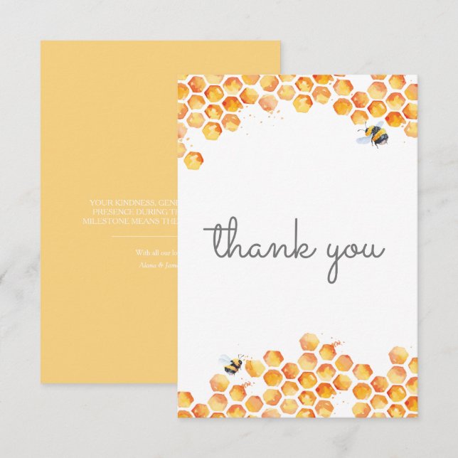 Sucré Comme Peut Être Baby shower Carte de remerci (Devant / Derrière)