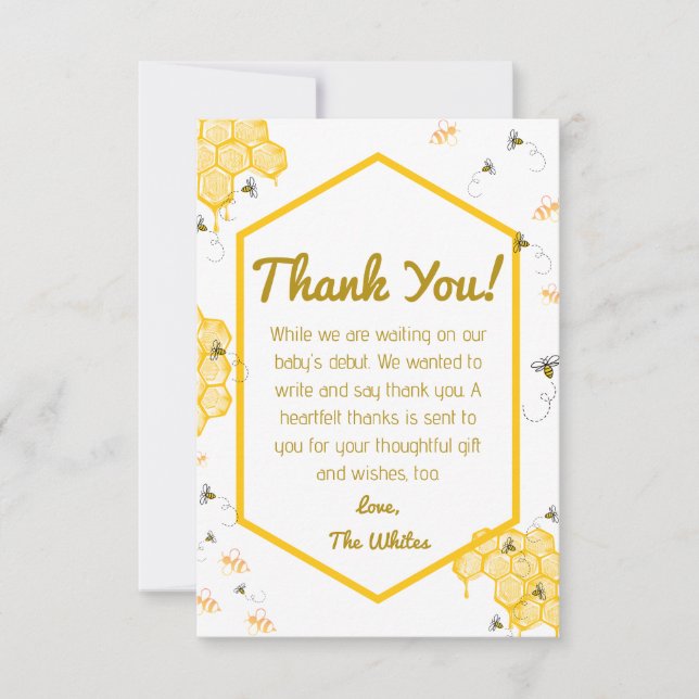 Sucré Comme Peut Être Baby shower Carte de remerci (Devant)