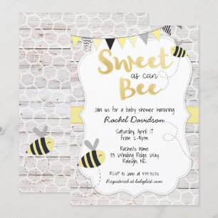 Sucré comme peut être Baby shower Invitation