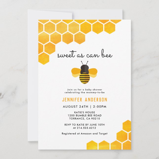 Sucré Comme Peut Être Baby shower Invitation (Devant)