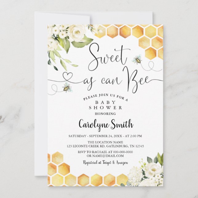 Sucré Comme Peut Être Baby shower Invitation (Devant)