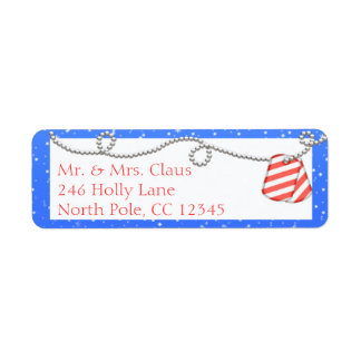 Sucre de canne Chien Tags Retourner l'adresse Étiq