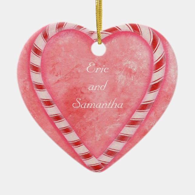 Sucre de canne Coeur Ornement Mariage, Personnalis (Devant)