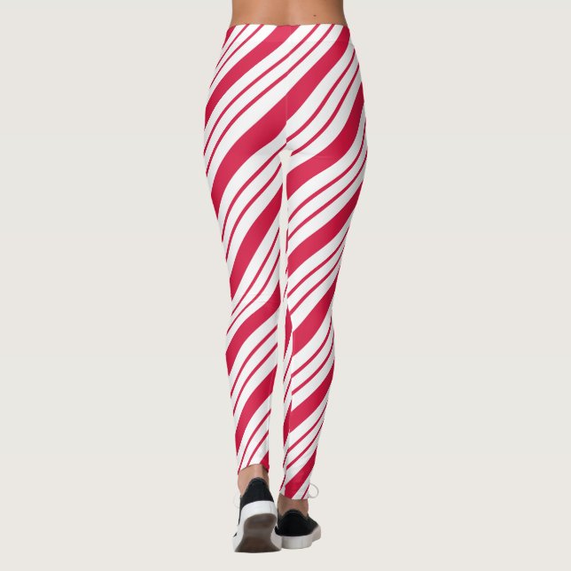 Sucre de canne de Noël Leggings rayés (Dos)