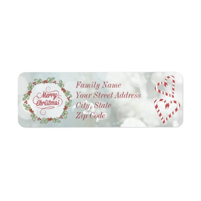 Sucre de canne de Noël personnalisé Étiquettes d'a (Devant)