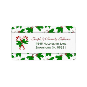 Sucre de canne et Étiquettes de adresse Holly