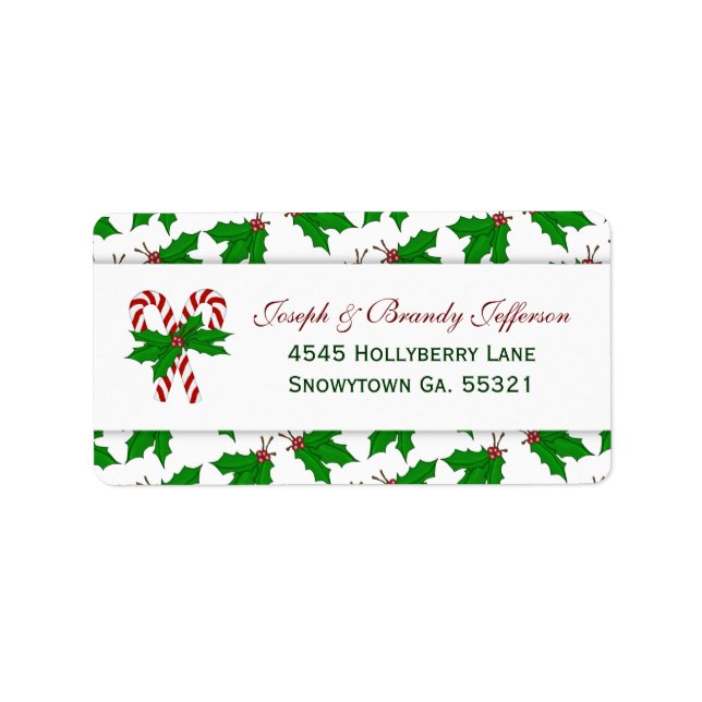 Sucre de canne et Étiquettes de adresse Holly (Devant)