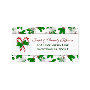 Sucre de canne et Étiquettes de adresse Holly
