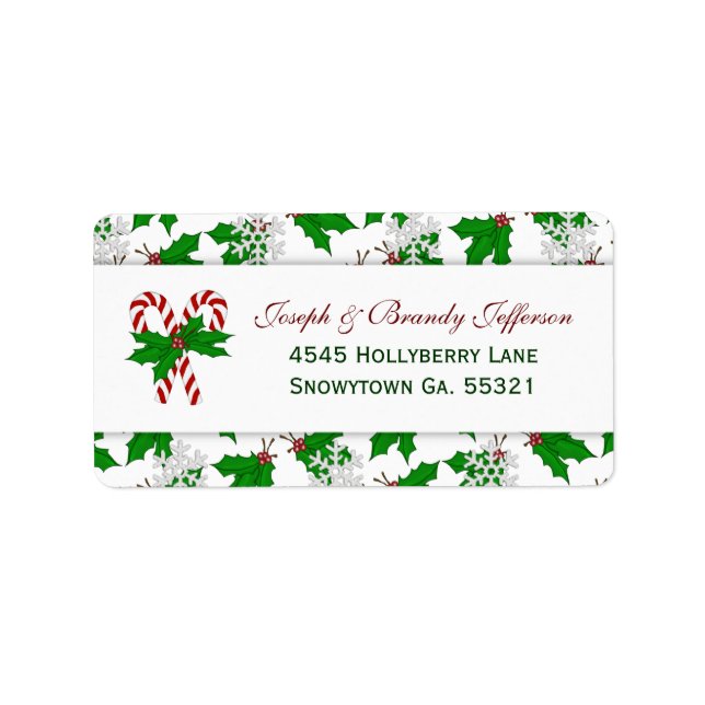 Sucre de canne et Étiquettes de adresse Holly (Devant)