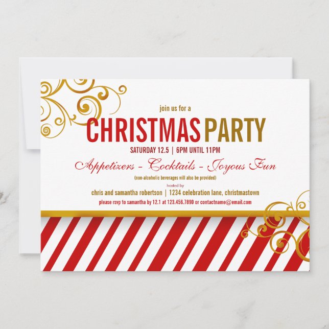 Sucre de canne Noël Fête Invitation (Devant)