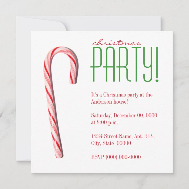 Sucre de canne Noël Invitations (Devant)