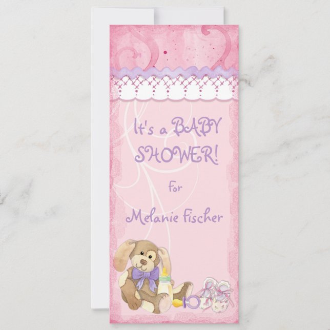 Sucre et épices, Invitation Baby shower fille (Devant)