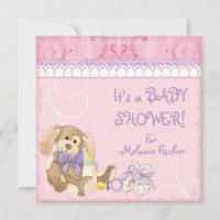 Sucre et épices, Invitation Baby shower fille