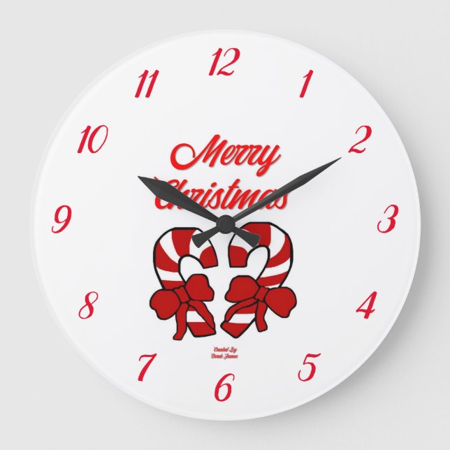 Sucres de canne de Noël Horloge murale acrylique (Recto)