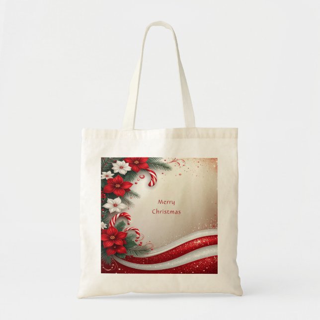 Sucres de canne floraux de Noël Sac fourre-tout de (Devant)