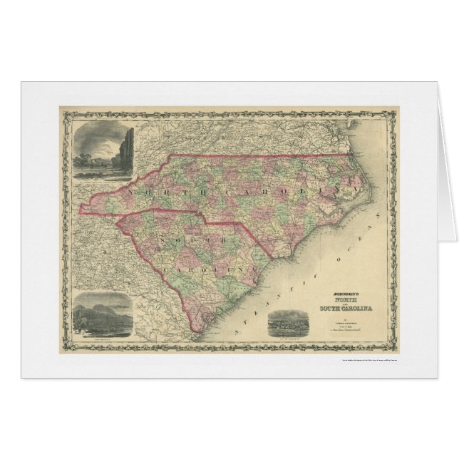 Sud et carte 1861 de la Caroline du Nord (Devant horizontal)