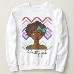 Sudadera Pretty Girl, with an African girl drawing Sweatshirt