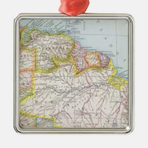 Sudamerika nordliches Blatt - South America Map Metal Ornament