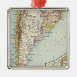 Sudamerika sudliches Blatt - South America Map Metal Ornament