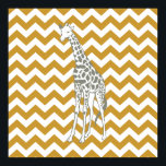 Sudan Brown Safari Chevron with Pop Art Giraffe Poster<br><div class="desc">Mod Chevron pattern in Emporio Moffa's Safari Moods colour palette,  with pop art giraffe on one side.</div>