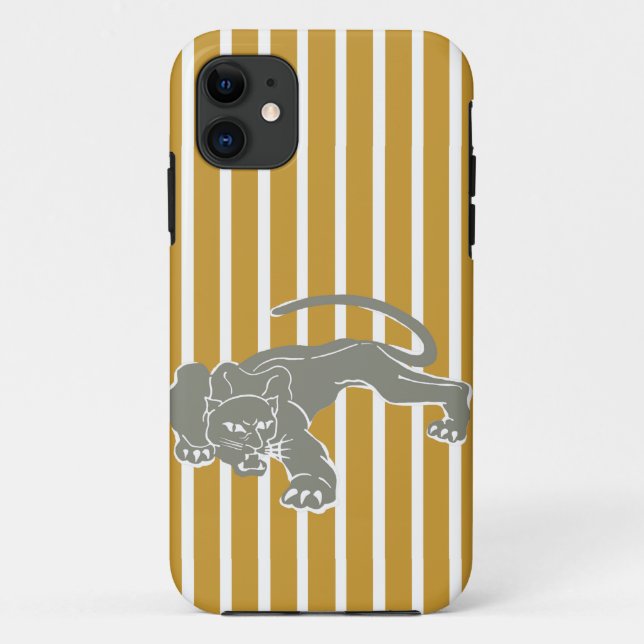 Sudan Brown Safari Stripe with Leopard Case-Mate iPhone Case (Back)