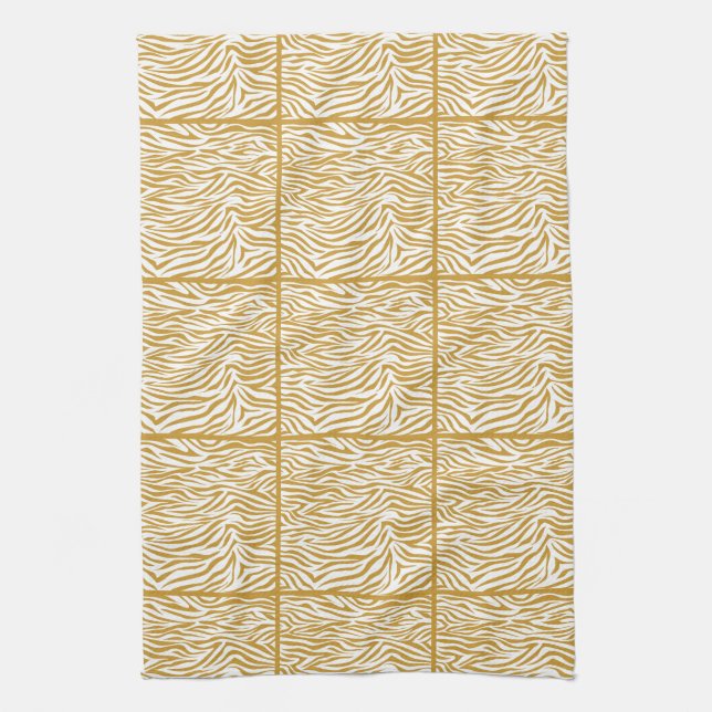 Sudan Brown Safari Zebra, tiled design Kitchen Towel (Vertical)