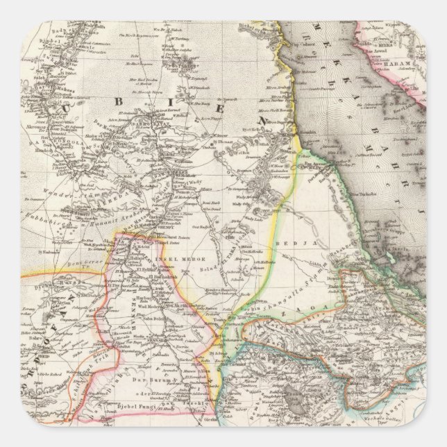 Sudan, Ethiopia Square Sticker (Front)