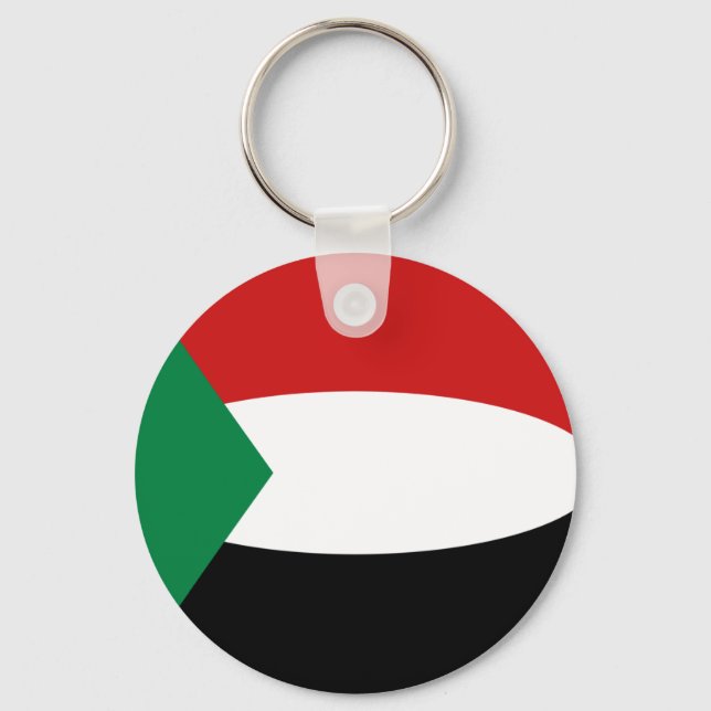 Sudan Fisheye Flag Keychain (Front)