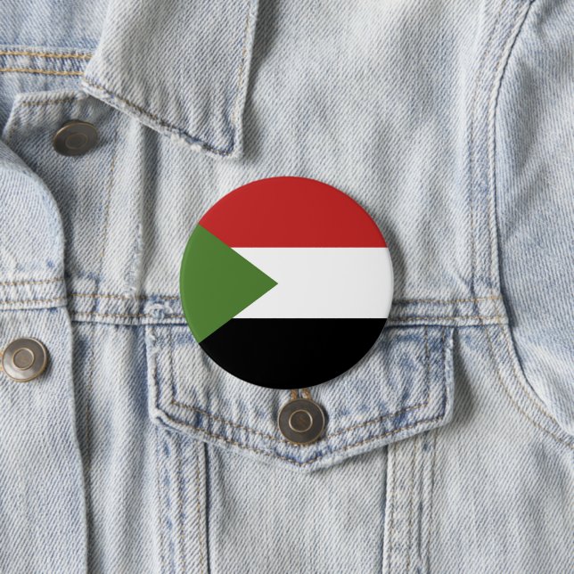 Sudan flag 3 inch round button (In Situ)