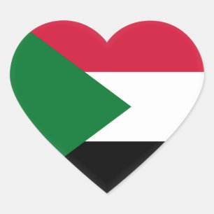 Sudan Flag Heart Sticker