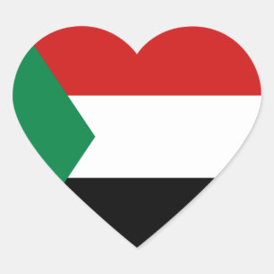 Sudan Flag Heart Sticker