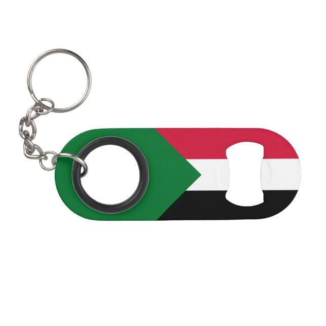 Sudan Flag Keychain Bottle Opener (Front (Horizontal))