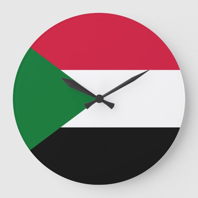 Sudan Flag Large Clock (Front)