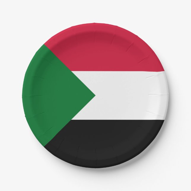 Sudan Flag Paper Plate (Front)