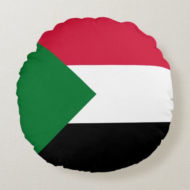 Sudan Flag Round Pillow (Front)