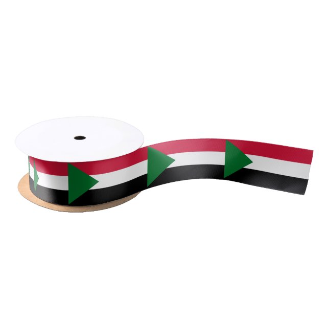 Sudan Flag Satin Ribbon (Spool)
