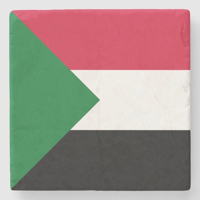 Sudan Flag Stone Coaster (Front)