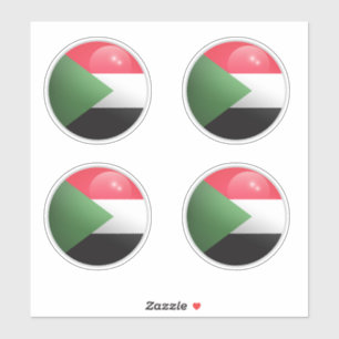 Sudan Glossy Circle Flag