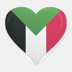 Sudan love flag orgueil autocollant coeur