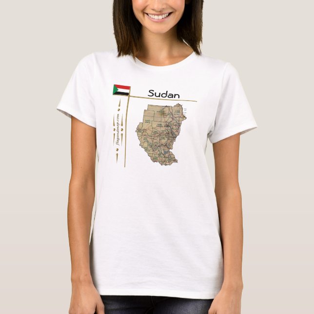 Sudan Map + Flag + Title T-Shirt (Front)