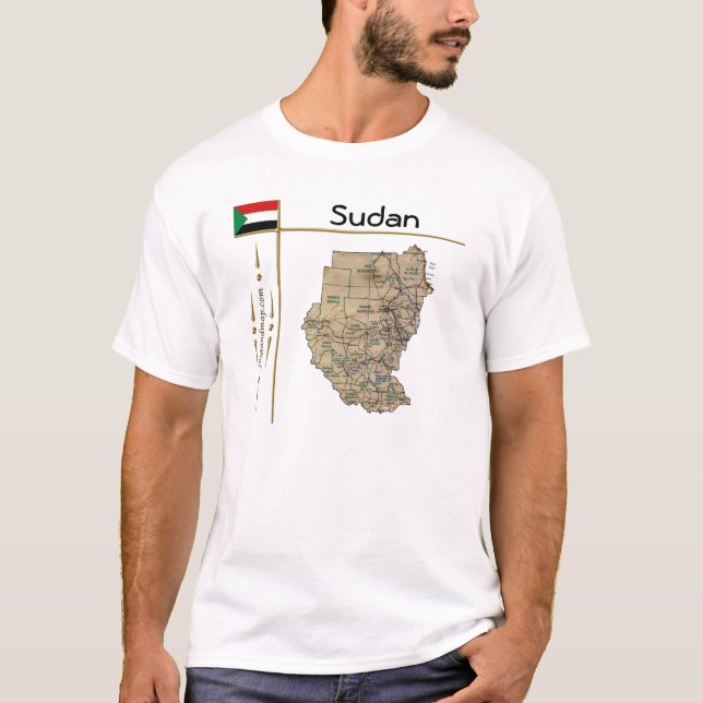 Sudan Map + Flag + Title T-Shirt (Front)