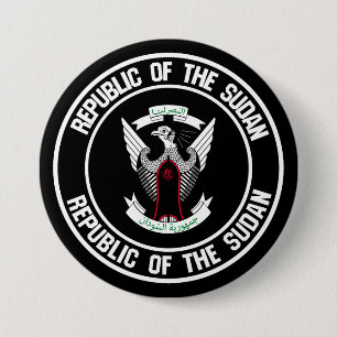 Sudan Round Emblem 3 Inch Round Button