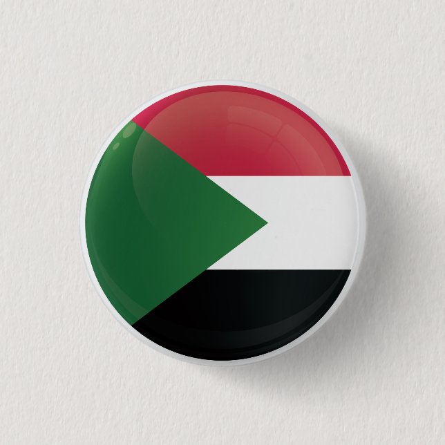 Sudan  Round Icon Flag 1 Inch Round Button (Front)