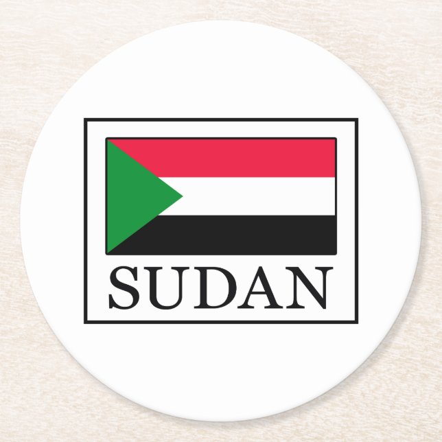 Sudan Round Paper Coaster (Front)