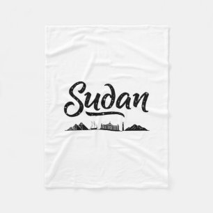 Sudan Skyline Travel Vacation Outfits Fleece Blanket