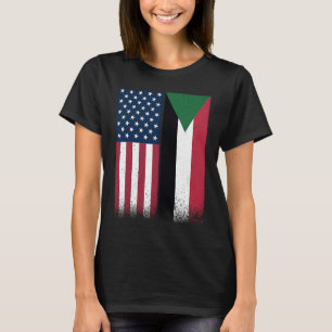 Sudan  Sudanese American Flags Proud USA Sudan T-Shirt
