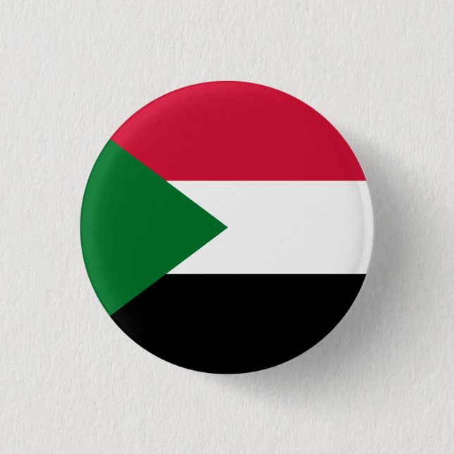 Sudanese Flag, Flag of Sudan 1 Inch Round Button (Front)