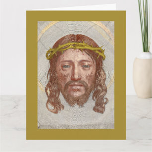 Sudarium of Saint Veronica by Claude Mellan 1649 Card